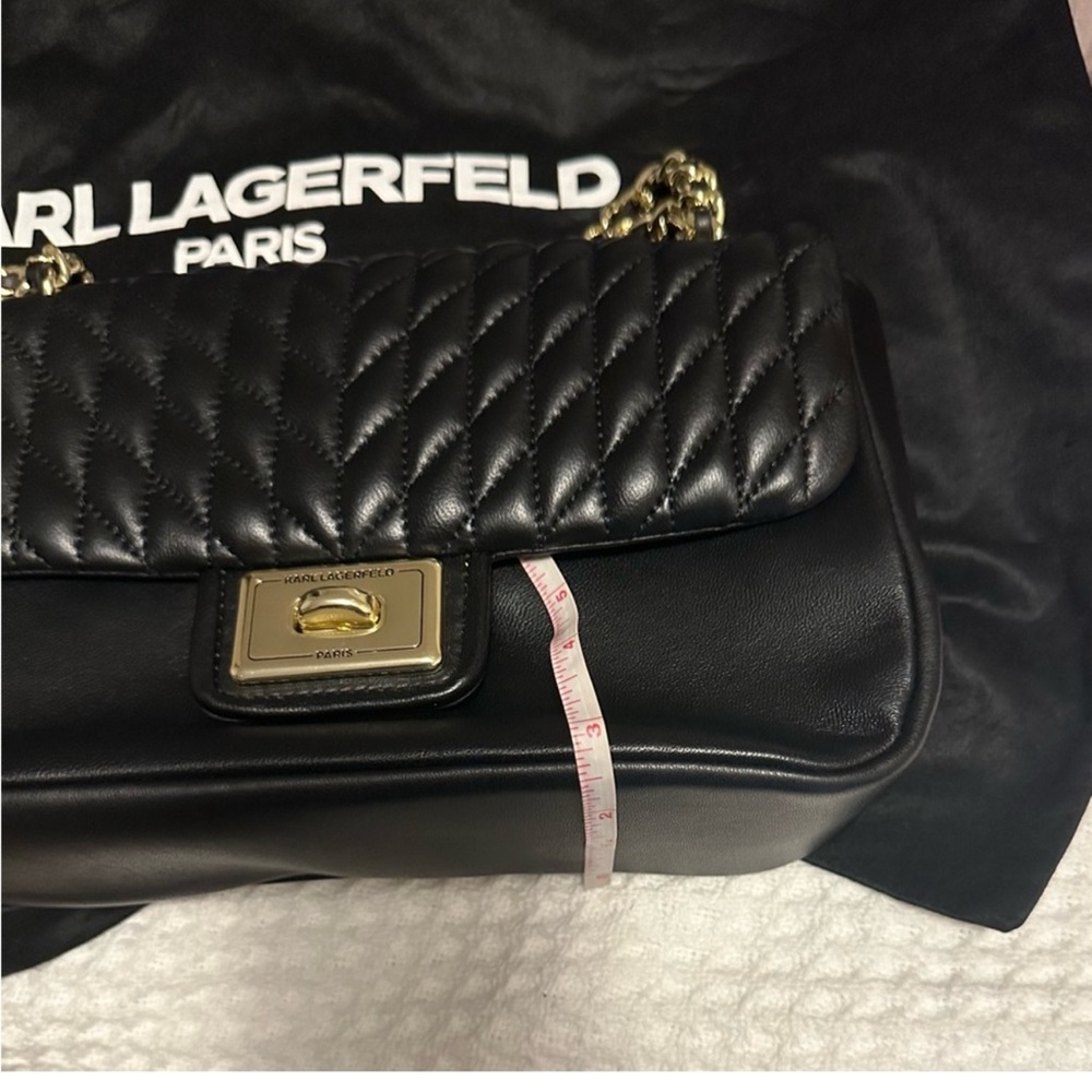 Karl Lagerfeld Black Quilted Chain Shoulder Bag - Picture 10 of 10